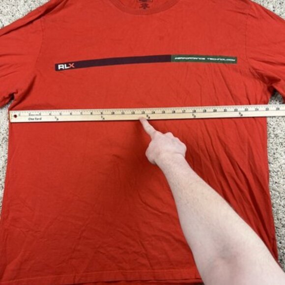 RLX Polo Sport Ralph Lauren Men’s XXL T Shirt Orange Long Sleeve Crew Neck - Picture 6 of 7